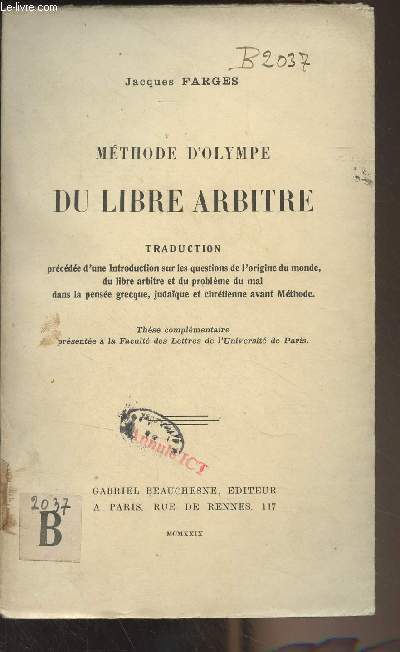 Mhode d'Olympe du libre arbitre