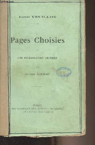 Pages Choisies, avec une introduction critique par Antoine Albalat