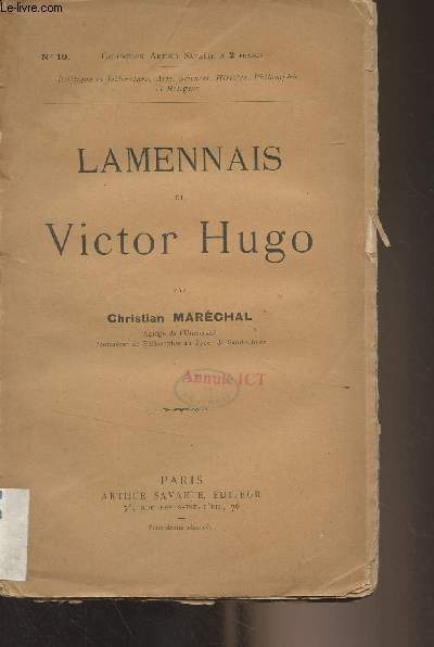 Lamennais et Victor Hugo - 