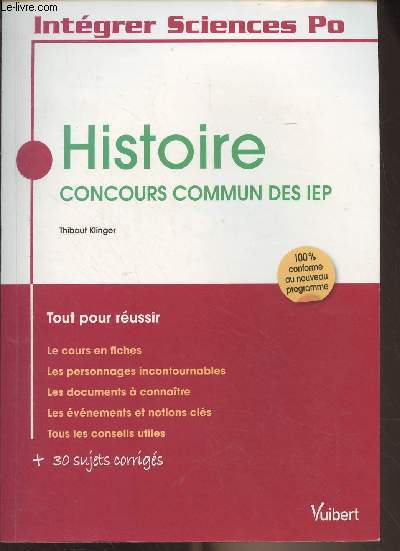 Histoire, concours commun des IEP - 