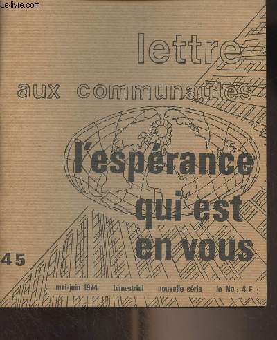 Lettre aux communauts de la Mission de France N45 mai juin 1974 - Dieu 