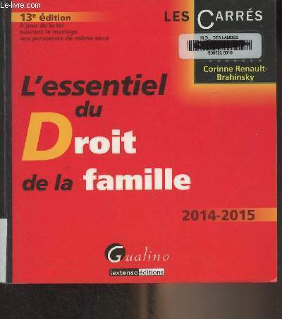 L'essentiel du droit de la famille - 13e dition - 2014-2015