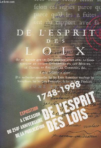 Exposition  l'occasion du 250e anniversaire de la publication de l'Esprit des lois de Montesquieu