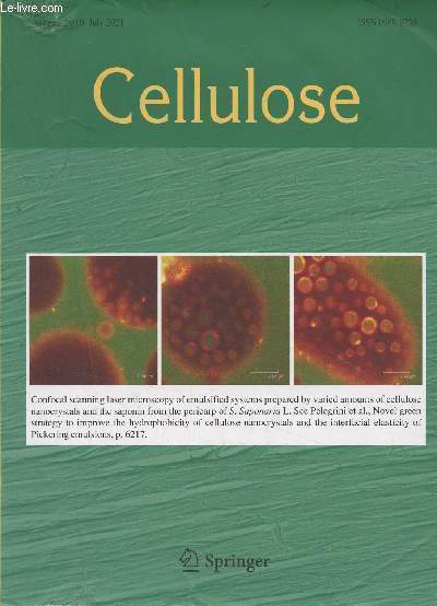 Cellulose - Vol. 28/ 10 July 2021 - There are no nanodroplets of water in wet oil-impregnated pressboard - A comparative study on the crystalline structure of cellulose isolated from bamboo fibers and parenchyma cells - Recrystallization and size distrib