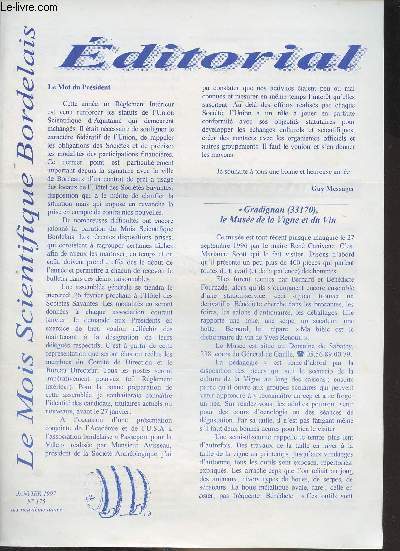 Le Mois Scientifique Bordelais - 19e anne janv. 1997 - N175 - Gradignon (33170) le muse de la vigne et du vin