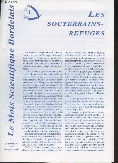 Le Mois Scientifique Bordelais - 17e anne nov. 1995 - N163 - Les souterrains-refuges