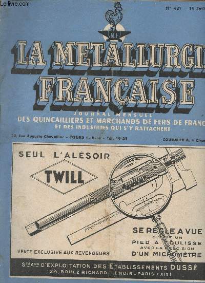 La Mtallurgie Franaise n437 15 juillet 1953 - La patron 