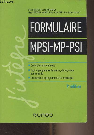 Formulaire MPSI-MP-PSI - 7e dition