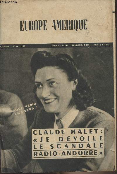 Europe Amrique - N187, 13 janvier 1949 - Claude Malet : 