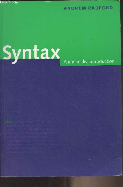 Syntax, A minimalist introduction