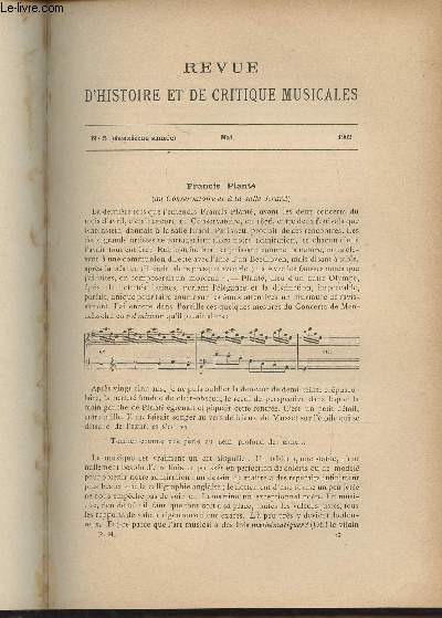 Revue d'histoire et de critique musicales - 2e anne - N5, mai 1902 - Francis Plant (au conservatoire et  la salle Erard) (Jules Combarieu) - Thtre de l'Opra-Comique, Pellas et Mlisande, drame lyrique en cinq actes et douze tableaux, de M. Maurice