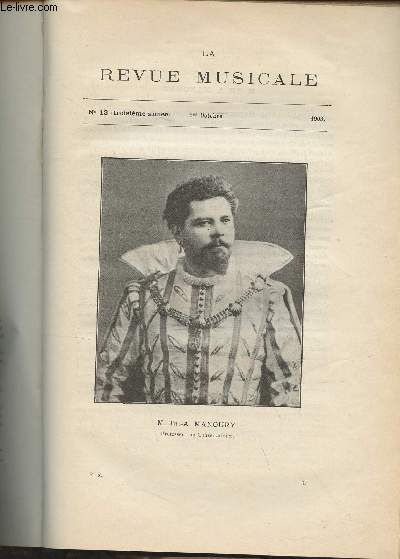 La Revue Musicale - 3e anne - N13, 1er oct. 1903 - M. Th.-A. Manoury - La danse, dans la Sonate de Bach pour piano (suite) (Jules Combarieu) - Le systme d'harmonie de M. Hugo Riemann (M.-D. Calvocoessi) - Quelques mots sur le ry