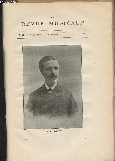 La Revue Musicale- 3e anne - N18, 15 dc. 1930 - Vincent d'Indy (Louis Laloy) - Ernest Chausson et le 
