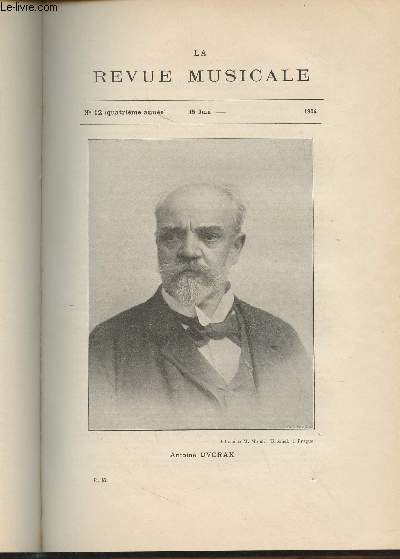 La Revue Musicale - 4e anne - N12, 15 juin 1904 - Antoine Dvorak (Henri Hantich) - 