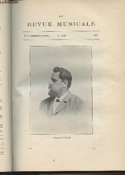 La Revue Musicale- 5e anne - N7, 1er avril 1905 - Zdenko Fibich (1850-1900) (Henri Hantich) - Cours du collge de France : La musique et la physiologie (Jules Combarieu) - Deux anciennes mlodies de la Vntie occidentale (suite