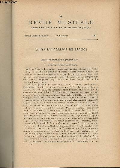 La Revue Musicale- 8e anne - N22, 15 nov. 1908 -