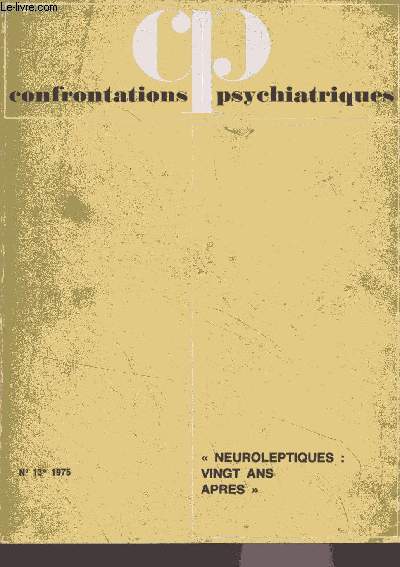 Confrontations psychiatriques n1 - 1975, 8e anne - 