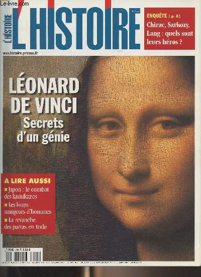 L'Histoire n299 juin 2005 -Lonard de Vinci, le mystre Lonard - Portrait historique d'un gnie - 