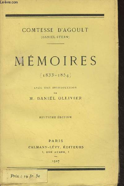 Mmoires (1833-1854) 8e dition