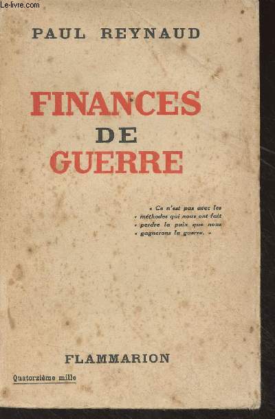 Finances de guerre (29 juillet 1939 - 29 fvrier 1940)