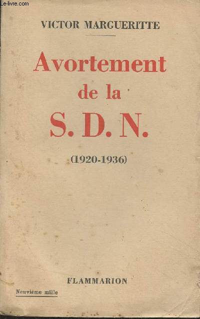 Avortement de la S.D.N. (1920-1936)