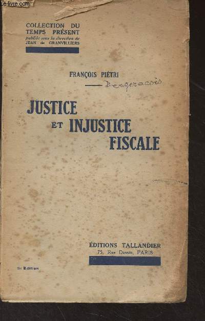 Justice et injustice fiscale - Collection 