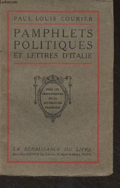 Pamphlets politiques et lettres d'Italie