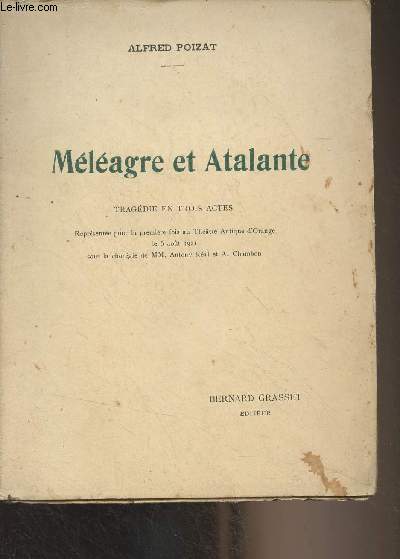 Mlagre et Atalante, tragdie en trois actes