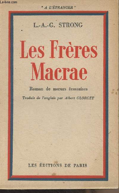 Les frres Macrae - Roman de moeurs cossaises - 