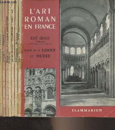 Lot de 7 livres de la collection L'art roman en France : Languedoc, Sud-Ouest - Auvergne, Cvennes - Bourgogne et rgions limitrophes - Provence - Ile-de-France, Champagne, Nord-Est - Bassin de la Loire et Ouest - Normandie, Bretagne