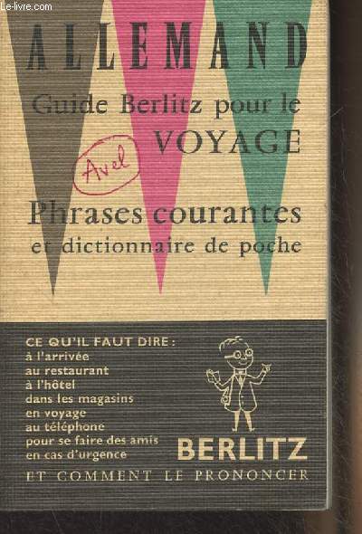 Allemand, Guide Berlitz pour le voyage - Phrases courantes et dictionnaire de poche
