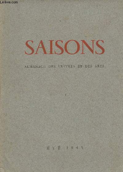 Saisons, almanach des lettres et des arts - Et 1945