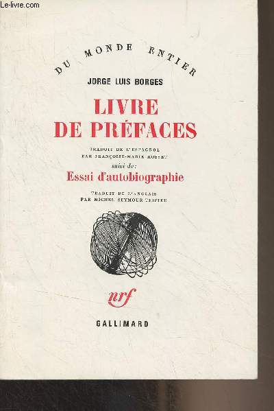Livre de prfaces - 