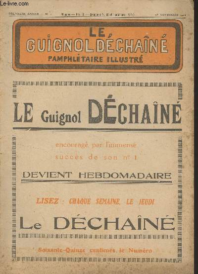Le Guignol Dchan, pamphltaire illustr - 1re anne n2, 23 nov. 1922 - La Canaille du 