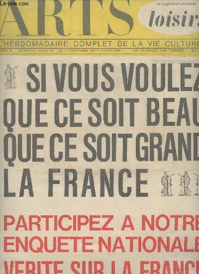 Arts, l'hebdomadaire complet de la vie culturelle n8 du 17 nov. au 23 nov.1965 - Womac, grand prix de l'humour noir - Une initiative nationale de 