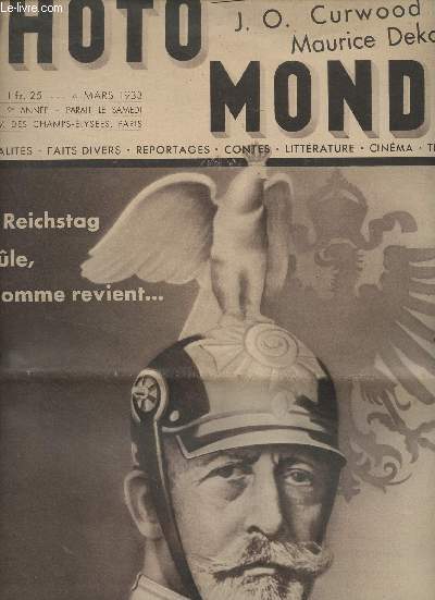 Photo monde, l'information par l'image - N1, 2e anne 4 mars 1933 -