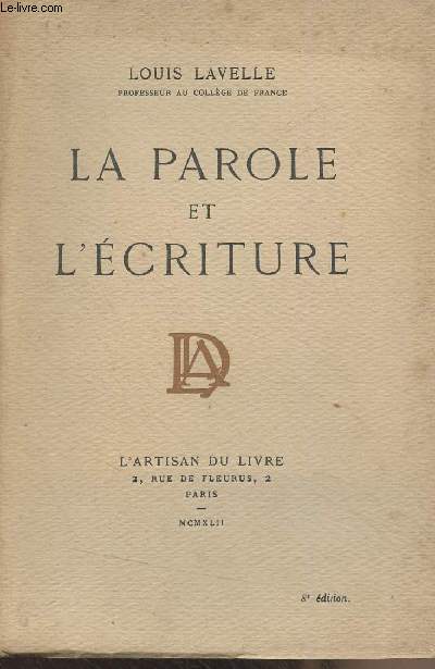 La parole et l'criture