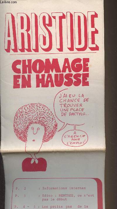 Aristide, Jeunesse tudiante chrtienne - N30 Oct. 75 - Informations internes - Edito : Rentre, ce n'est pas le dbut - Les petits pas de la libert - T.K. au poing - Bande dessine -Portugal : le peuple au pouvoir ? - Branche 4-3 - Vacances... labor