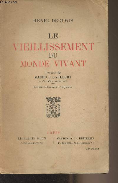 Le vieillissement du monde vivant