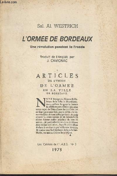 L'orme de Bordeaux - Une rvolution pendant la Fronde - 