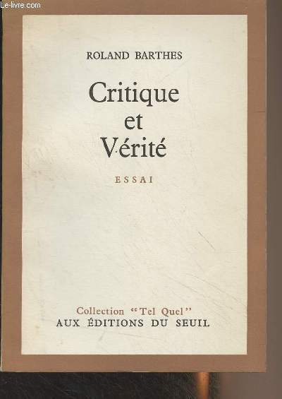 Critique et vrit (Essai) - 