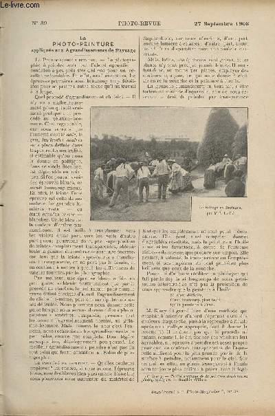 Photo-Revue, journal des amateurs et des photographes - N39, 27 sept. 1908 - La photo-peinture applique aux agrandissements de paysage - Le temps de pose : Solution simplifie du problme - Le portrait : L'atelier avec simple lumire oblique - La photog