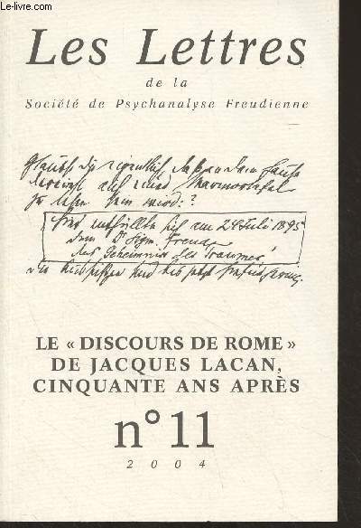 Les Lettres de la Socit de Psychanalyse Freudienne - N11 - Le 