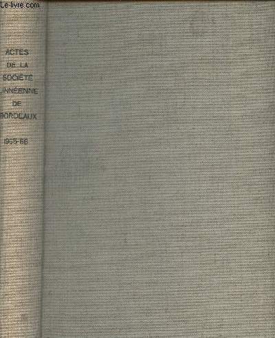 Actes de la Socit Linnenne de Bordeaux - Tome 102 - Srie B 1965 n1  11 (N9 manquant) + Tome 103, 1966 Srie B n1  12 - Rflexions sur la stratigraphie de l'ocne marin de l'extrme orientale du bassin d'Aquitaine - A propos de mouvement tectoniq