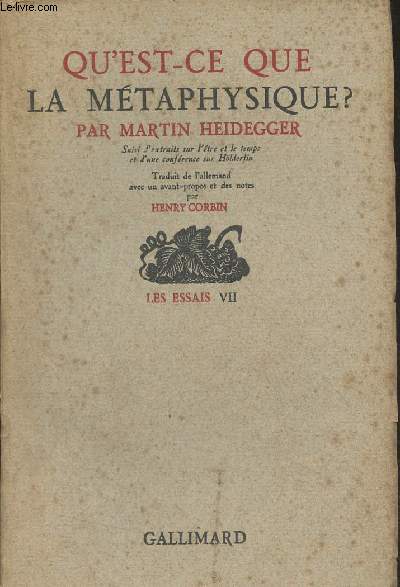 Qu'est-ce que la mtaphysique? - 