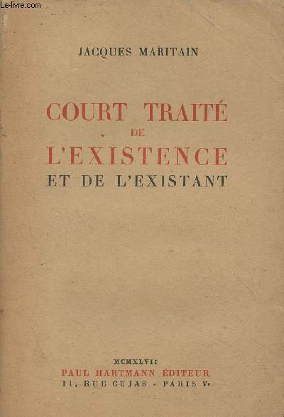 Court trait de l'existence et de l'existant