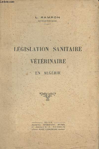 Lgislation sanitaire vtrinaire en Algrie