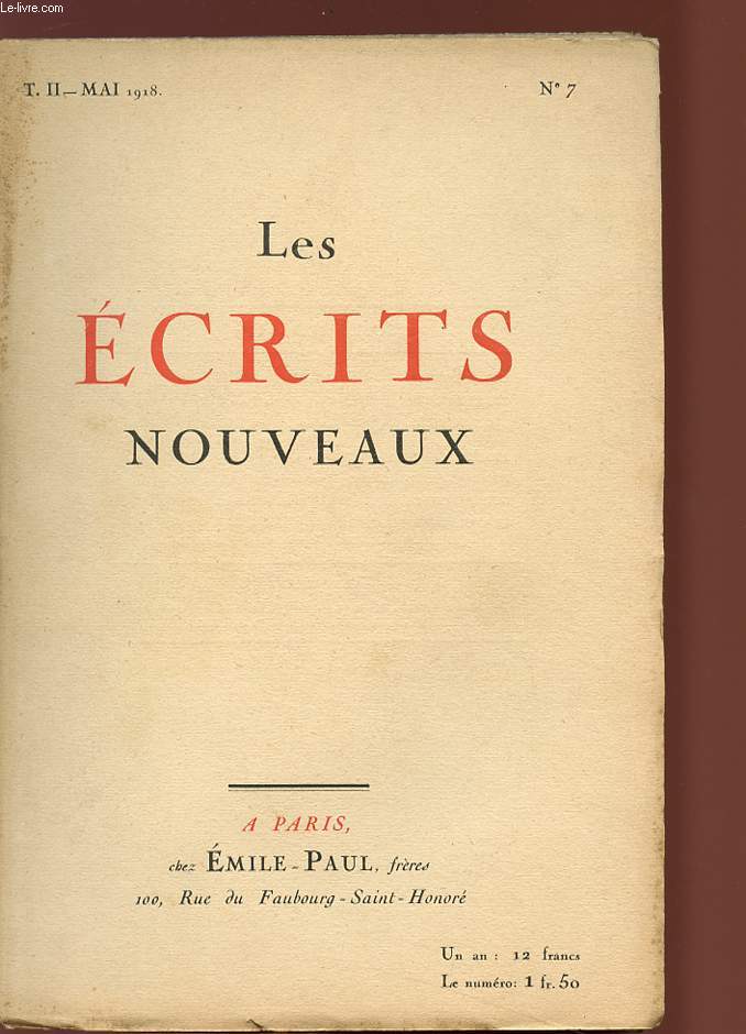 LES ECRITS NOUVEAUX - TOME II - N7