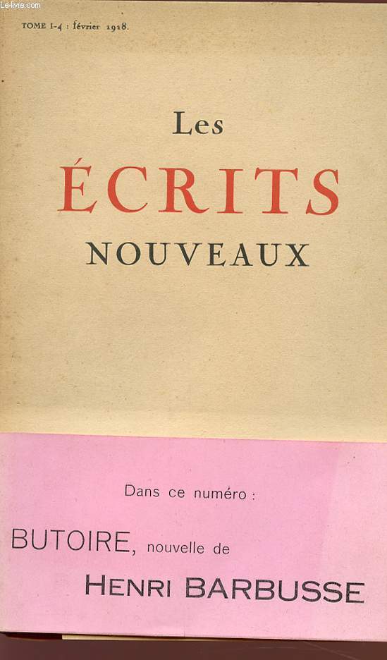 LES ECRITS NOUVEAUX - TOME I-4 - FEVRIER 1928.