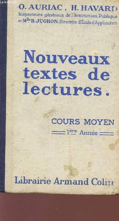 NOUVEAUX TEXTE DE LECTURES - COURS MOYEN - 1re ANNEE.